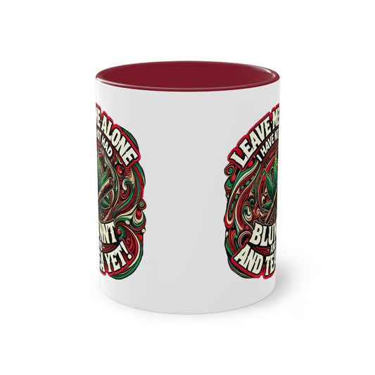 Leave Me Alone Two-Tone Coffee Mug | Funny 11oz Mug for Coffee Lovers