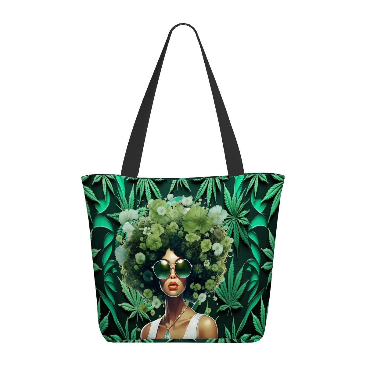 Green Canna Queen Women Shopping Bag