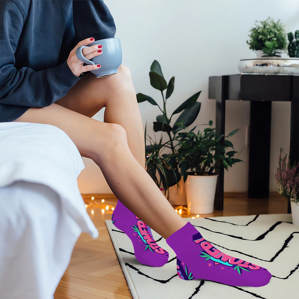 purple Ankle Socks