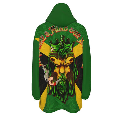 Jamaican Men We Mind Our Business Unisex Sherpa Fleece Hoodie Sweater - Double Layer Warmth With Velvet Interior - Cannabis Creations