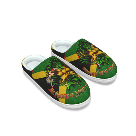 Jamaican We Mind Our Business Men's Plush Slippers