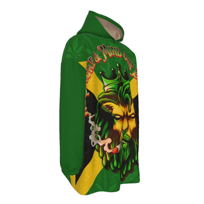 Jamaican Men We Mind Our Business Unisex Sherpa Fleece Hoodie Sweater - Double Layer Warmth With Velvet Interior - Cannabis Creations