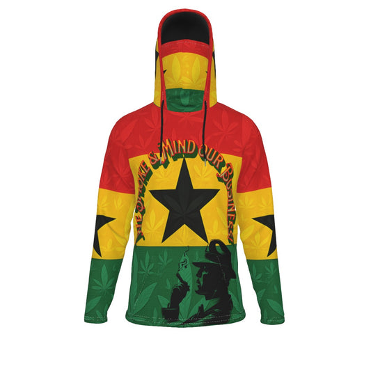 Ghana We Mind our Business  Men's Pullover Hoodie With Mask