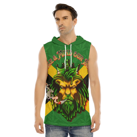 Jamacia Men's Jamaican  We Mind Our Business Men's Tank Hooded Vest