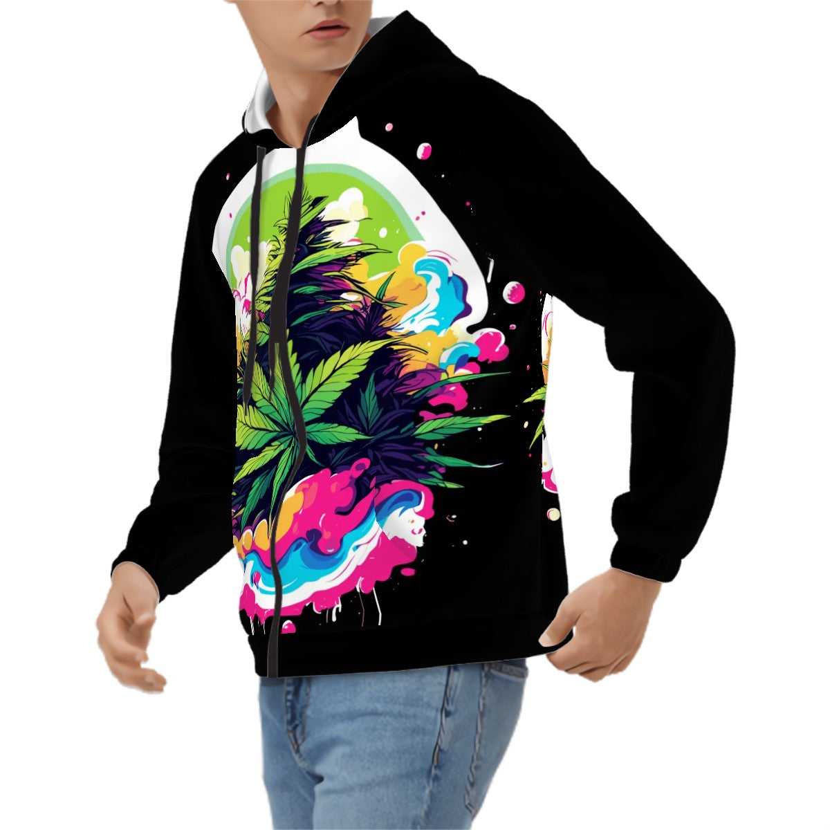 Men's Zip Up Hoodie Black