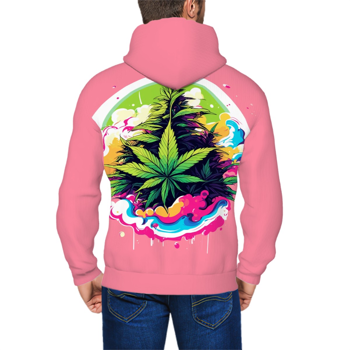 Men's Zip Up Hoodie Pink