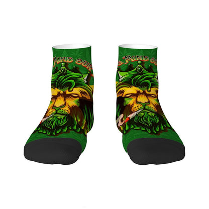 Jamaican Spirit Men We Mind Our Business Tube Socks - Breathable Skin Friendly Elastic Fit With Contrasting Color - Cannabis Creations