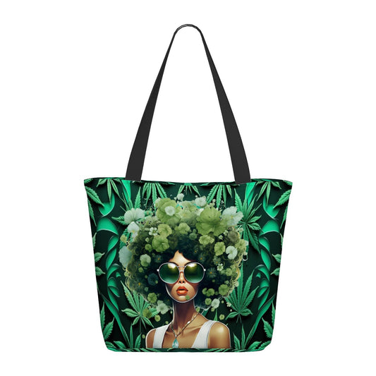 Green Canna Queen Women Shopping Bag