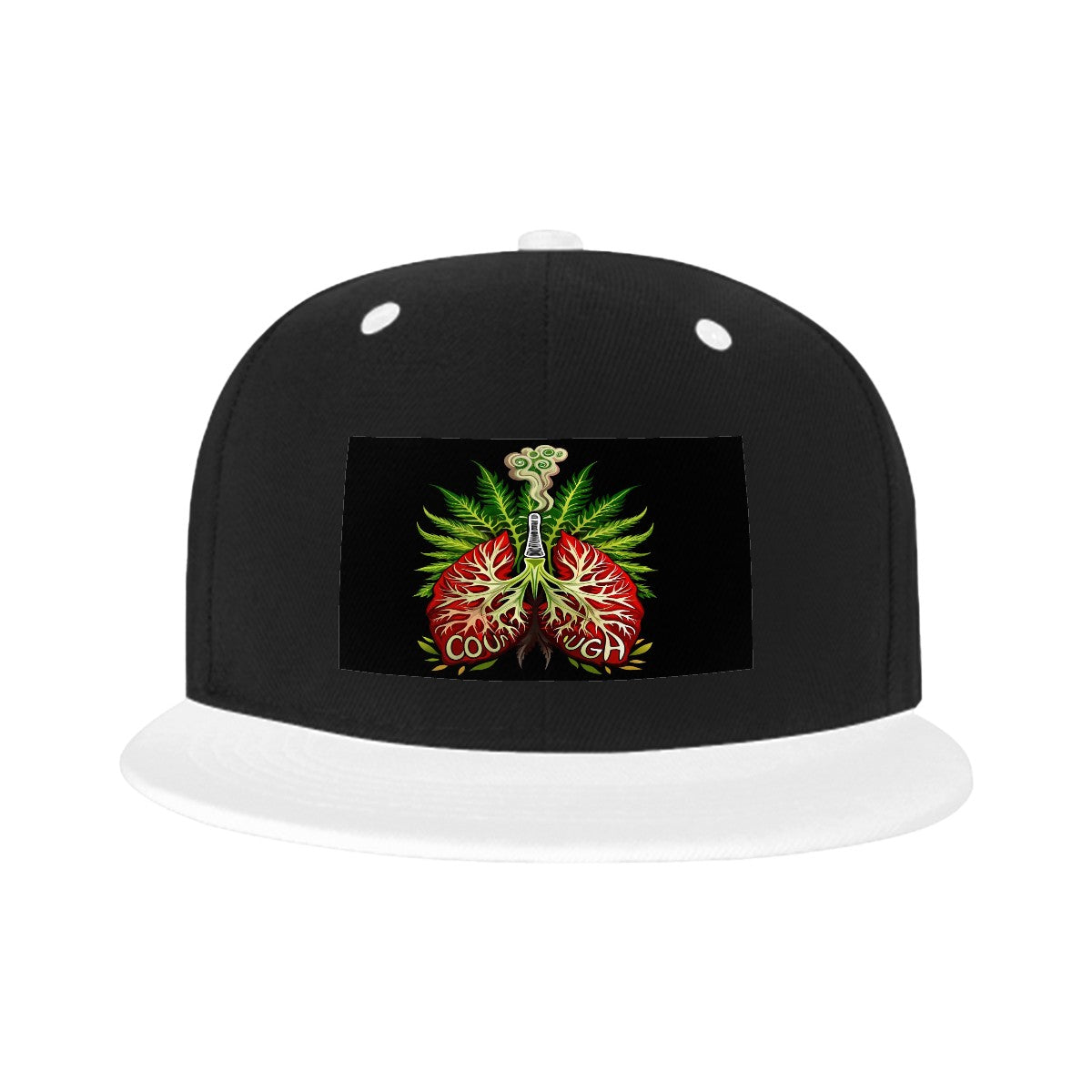 My Lungs Black Flat Bill Hats Hip Hop Style Front Pattern