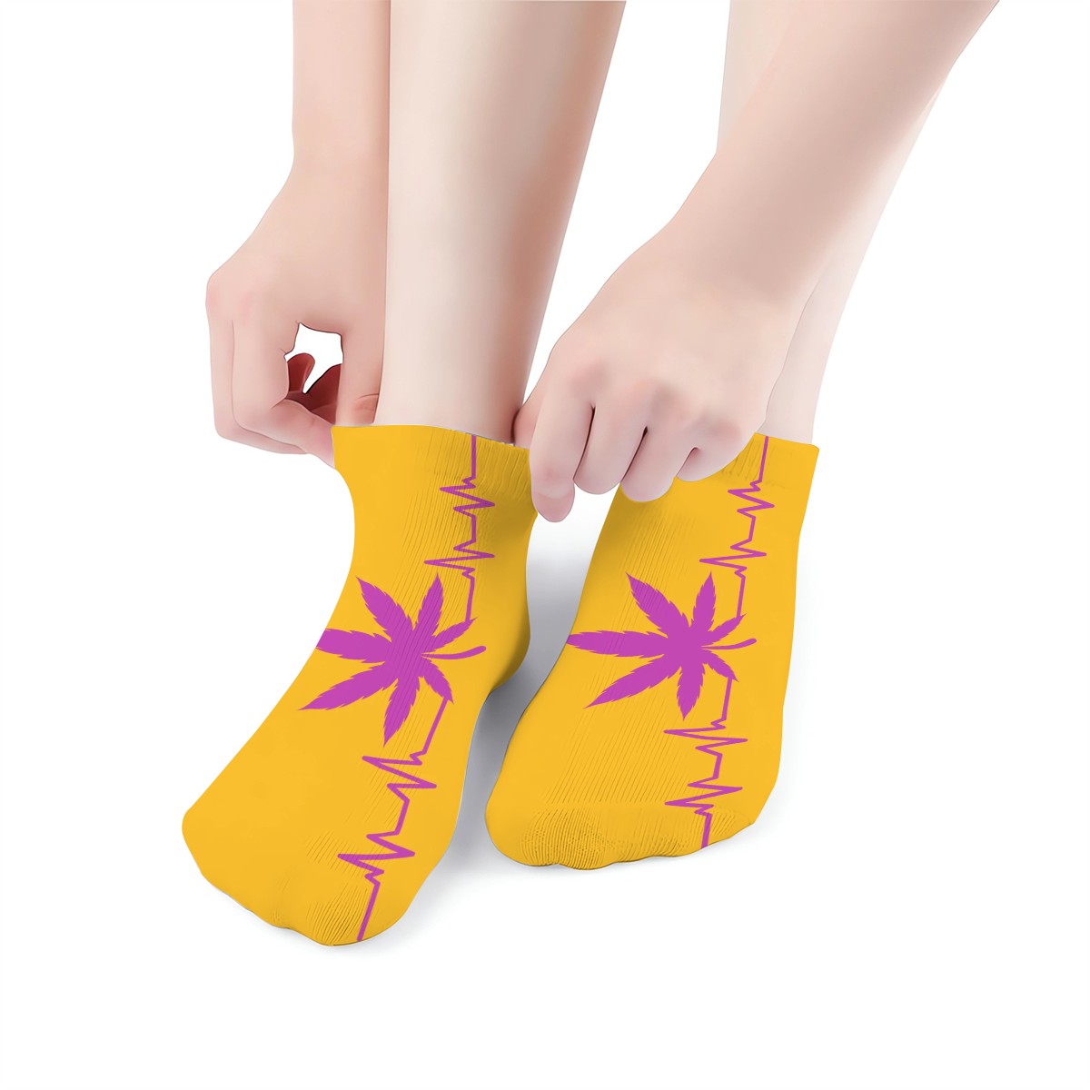 Ankle Socks Yellow My Heart Beats