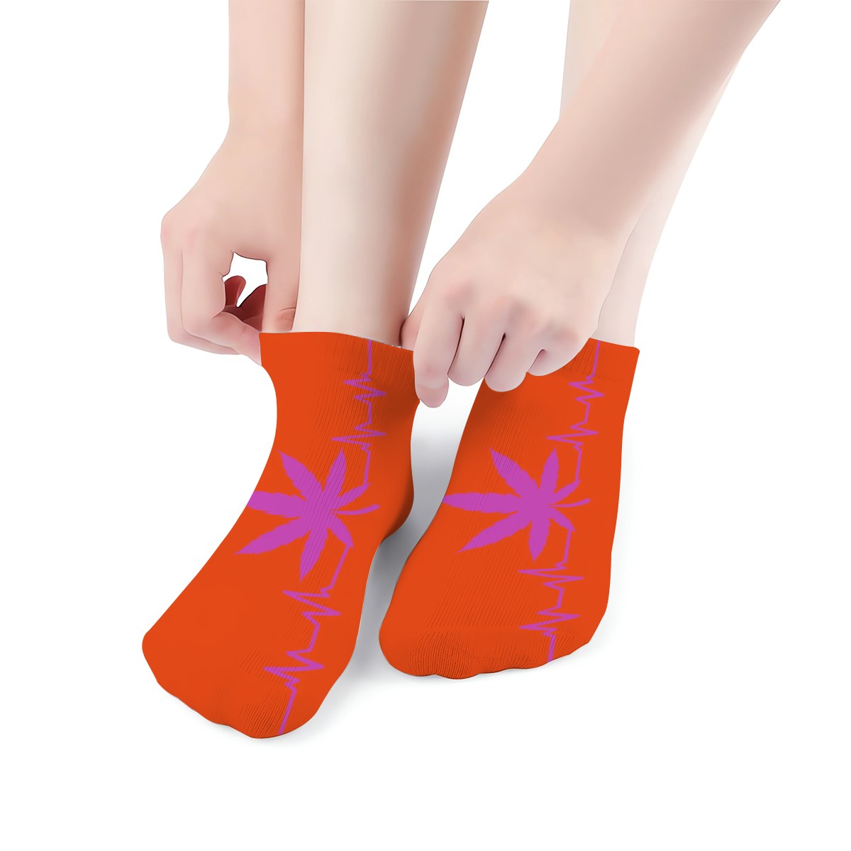 Ankle Socks Orange My heart Beats