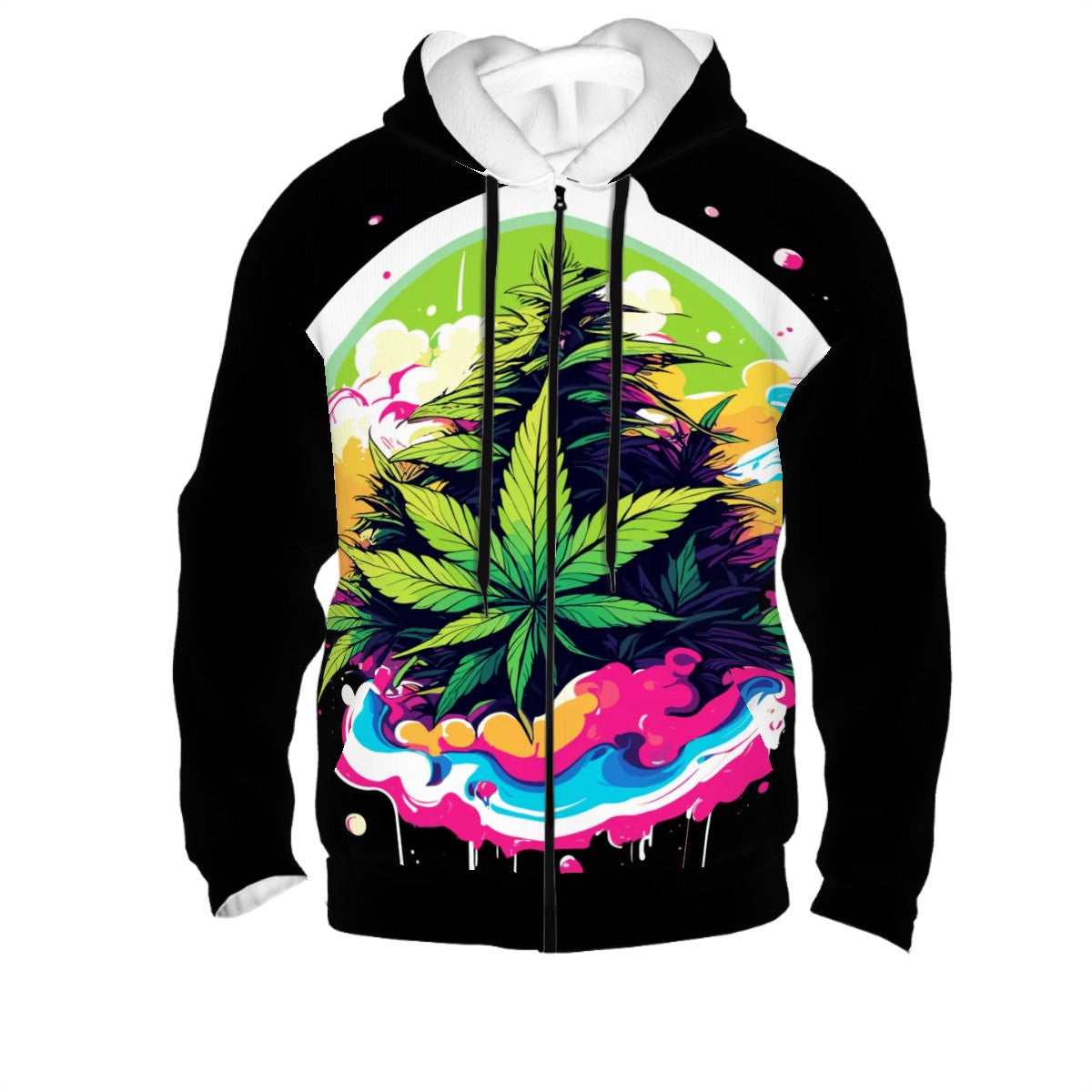 Men's Zip Up Hoodie Black