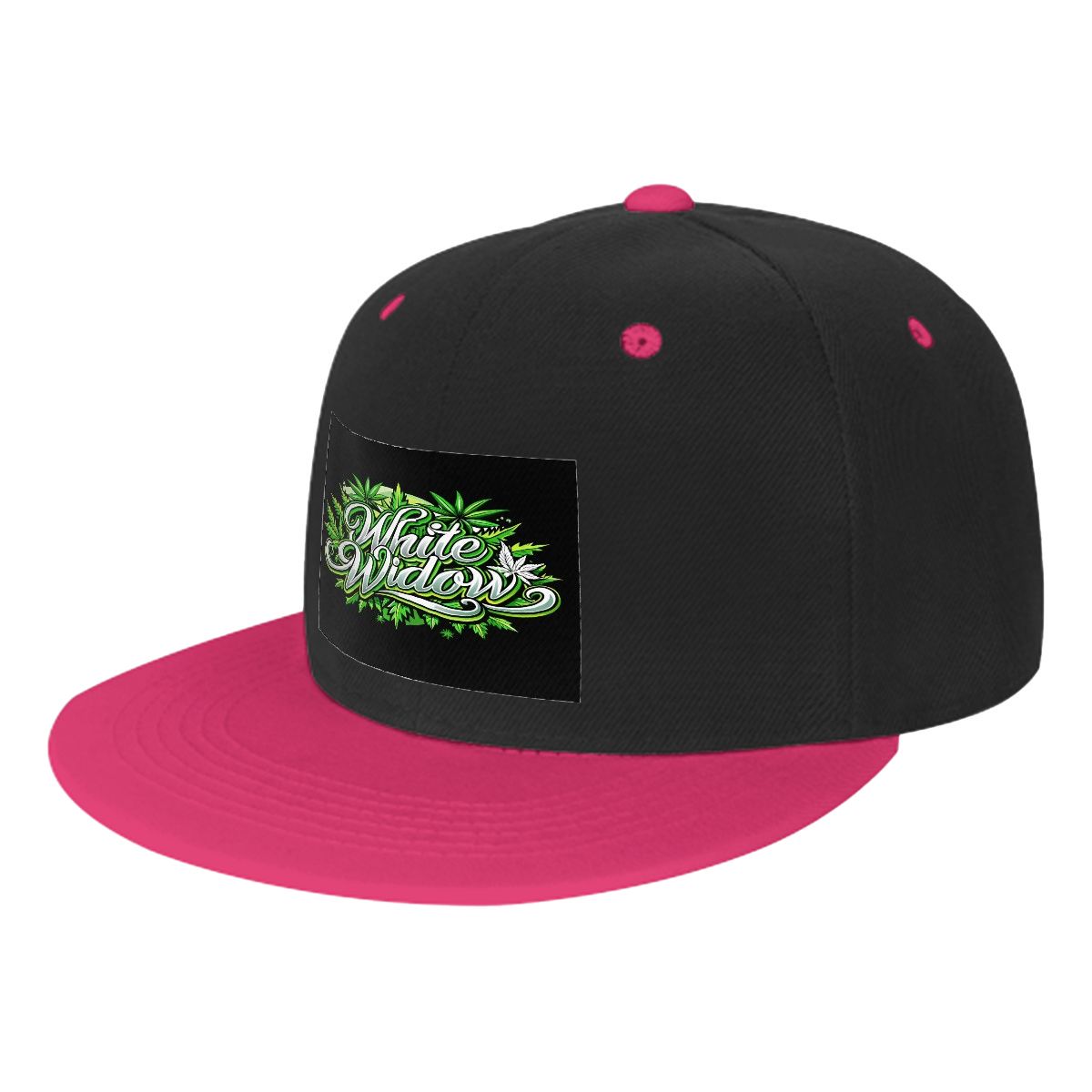 White Widow Flat Bill Hats Hip Hop Style Front Pattern