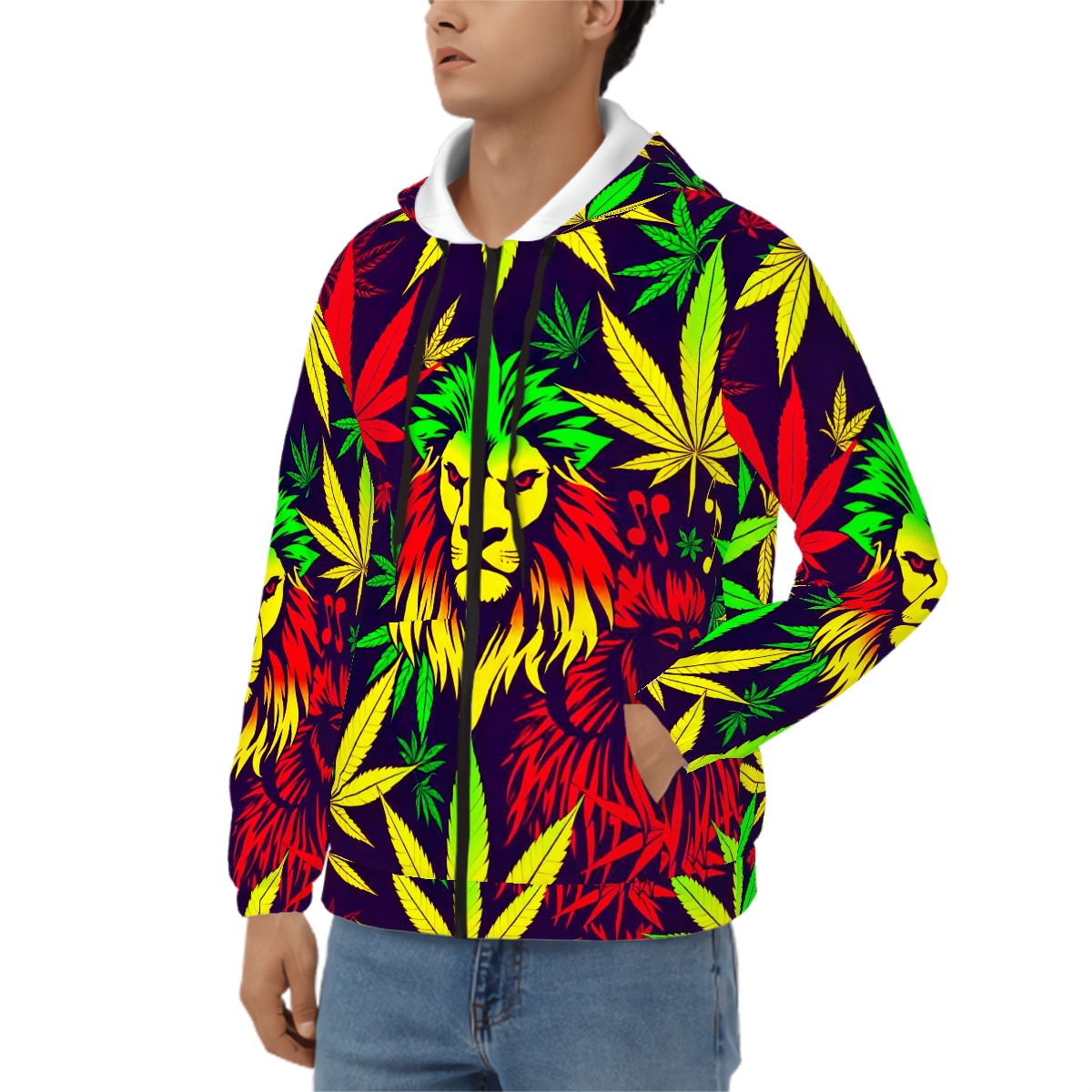 Men's Zip Up Hoodie Lion of Juda