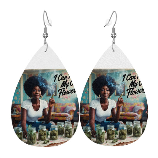 Leather Teardrop Earrings