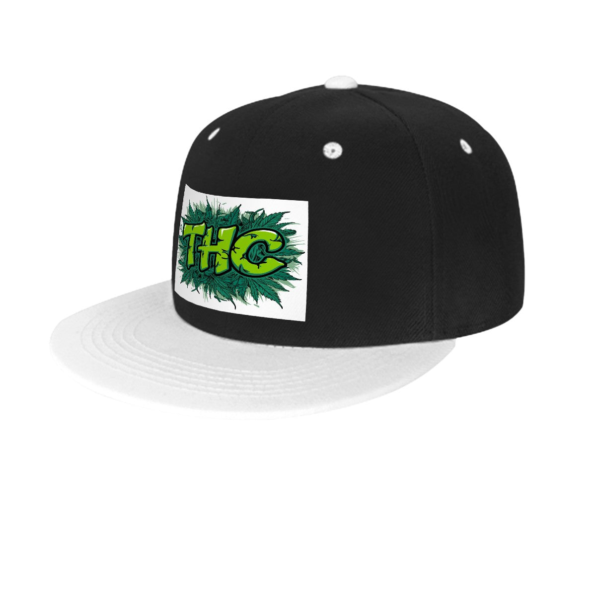 THC Flat Bill Hats Hip Hop Style Front Pattern