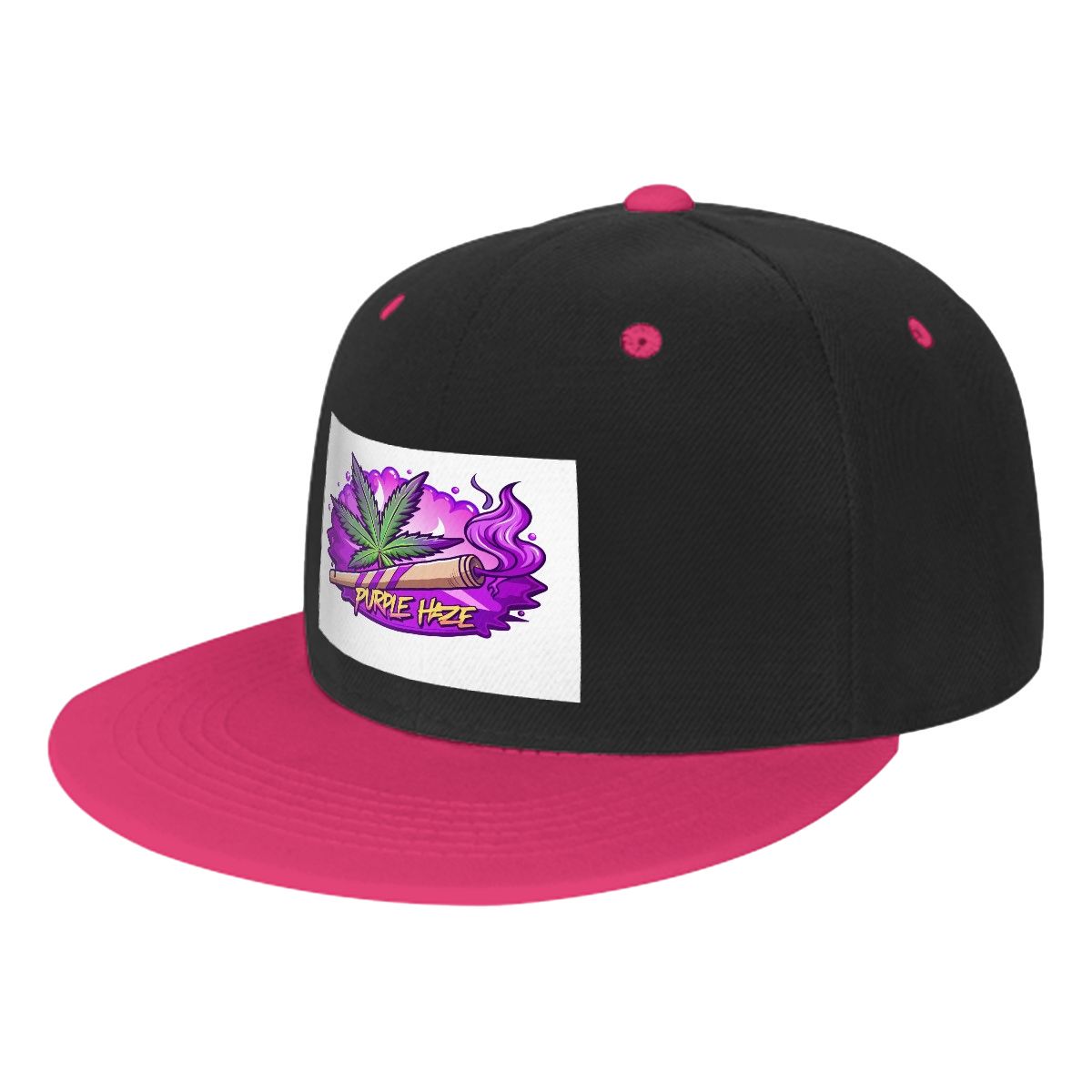 Purple Haze White Flat Bill Hats Hip Hop Style Front Pattern