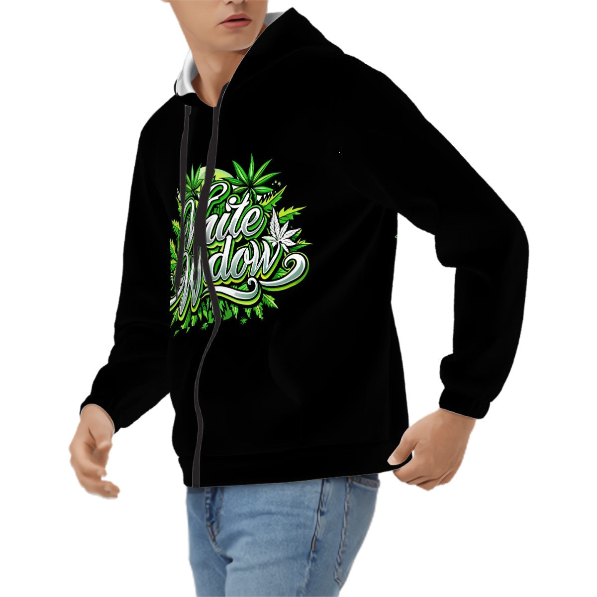 Men's Zip Up Hoodie Black