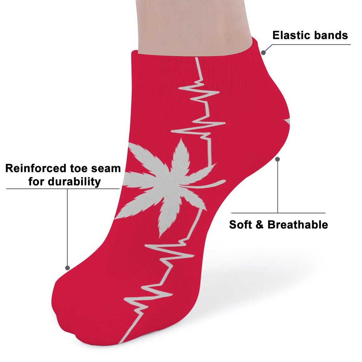 Red My Heart Beat Socks