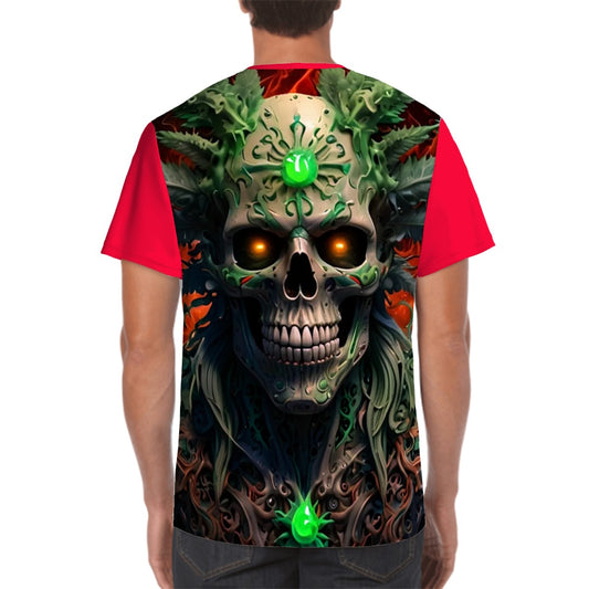 Men's Short Sleeve T Shirt Pink Skull