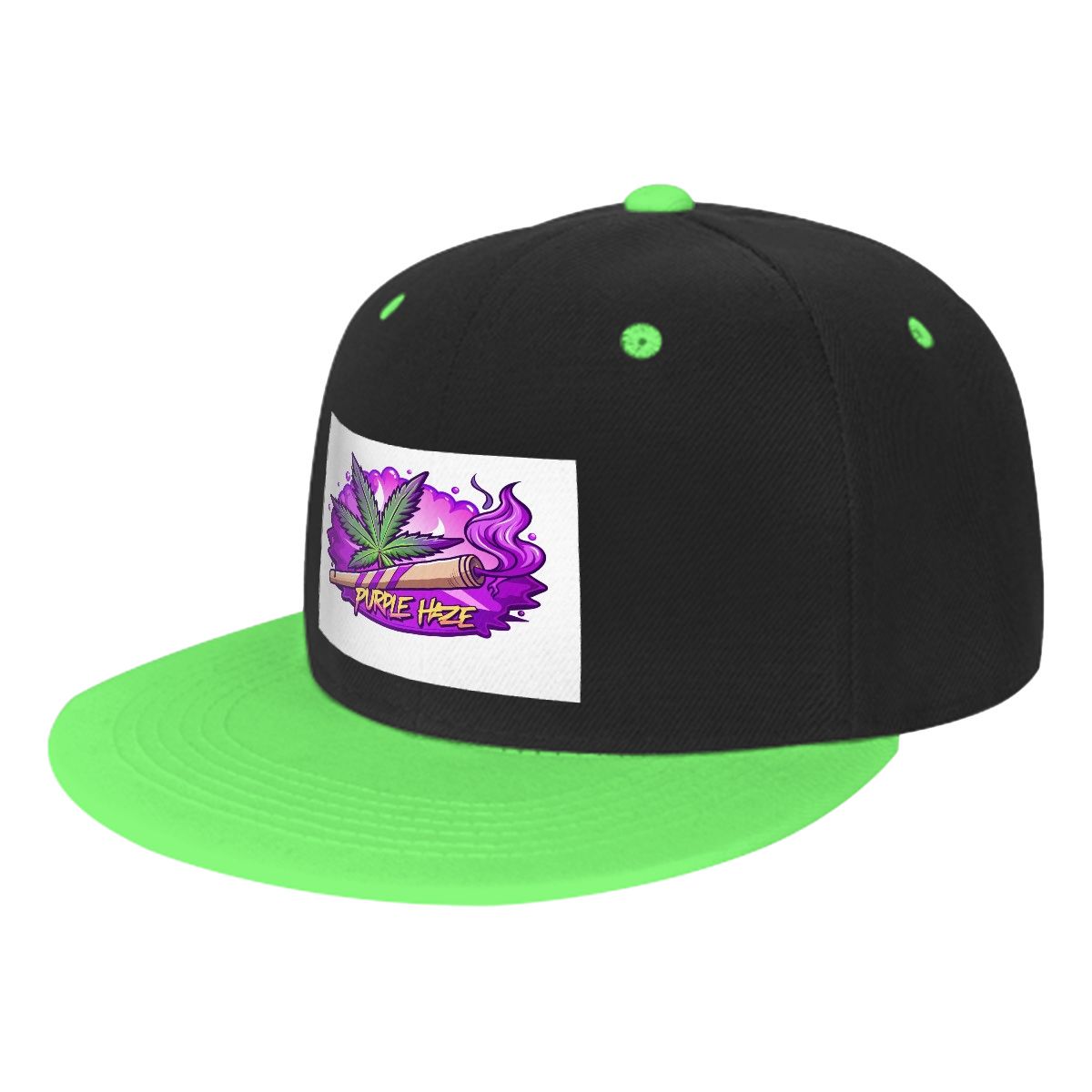 Purple Haze White Flat Bill Hats Hip Hop Style Front Pattern