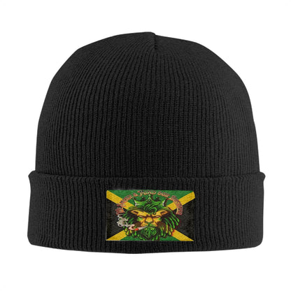 LuxeBlend Mens Jamaican Knitted Hat With Velvet Patches - Soft Acrylic Comfort And Warmth - Cannabis Creations