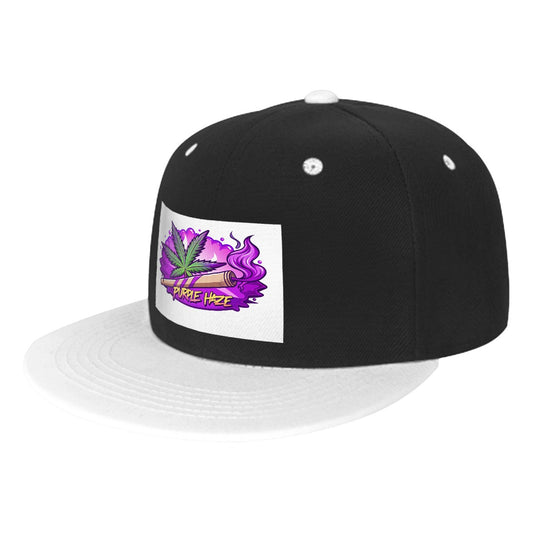 Purple Haze White Flat Bill Hats Hip Hop Style Front Pattern