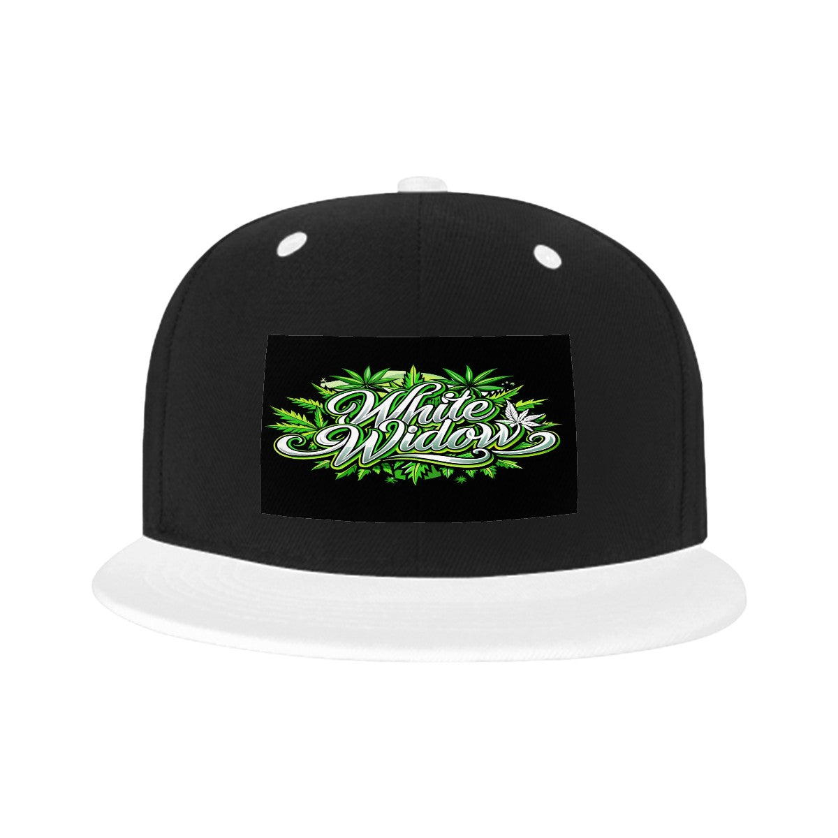 White Widow Flat Bill Hats Hip Hop Style Front Pattern