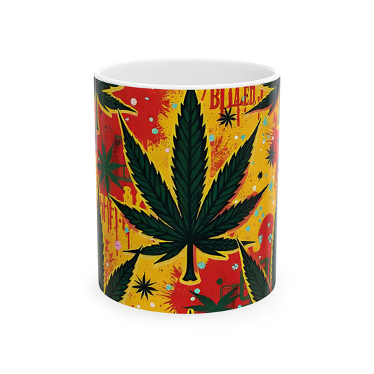 Psychedelic Cannabis Mug - Vibrant 11oz & 15oz Coffee Cup for Pot Lovers