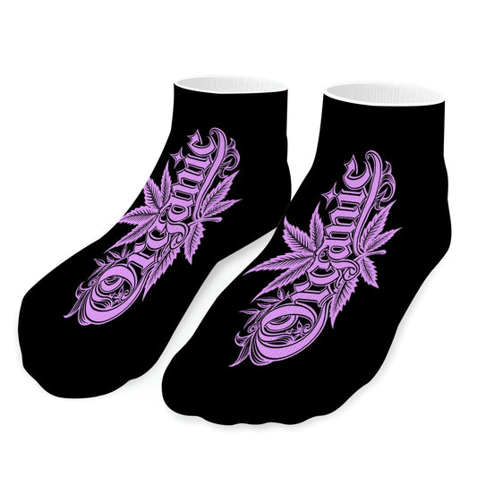 Black and Purple Ankle Socks