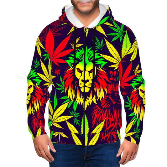 Men's Zip Up Hoodie Lion of Juda