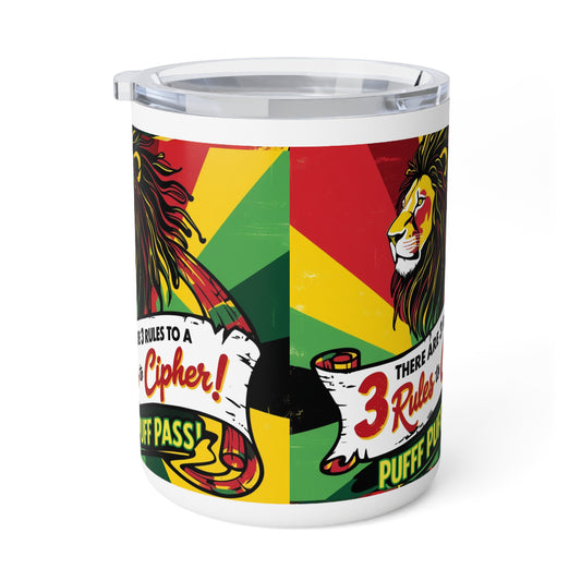 Rasta Vibes Insulated Coffee Mug - 10oz with Cipher Rules Design