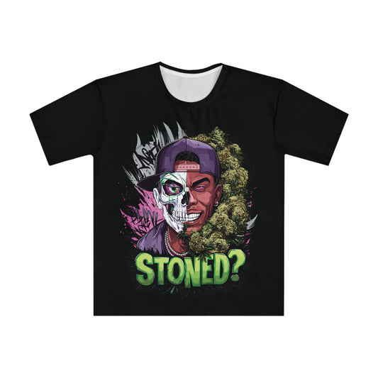 Men's Graphic T-Shirt - Stoned? Urban Style Tee Black