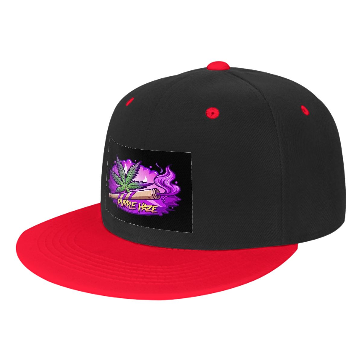 Purple Joints Black Flat Bill Hats Hip Hop Style Front Pattern