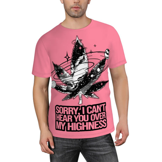 Men's Short Sleeve T Shirt Pink Sorry I Can't Hear you