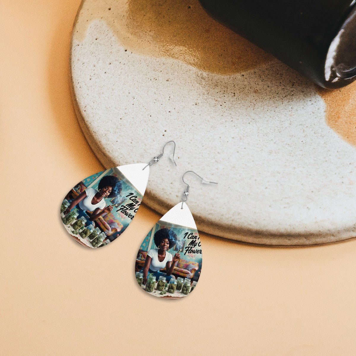 Leather Teardrop Earrings
