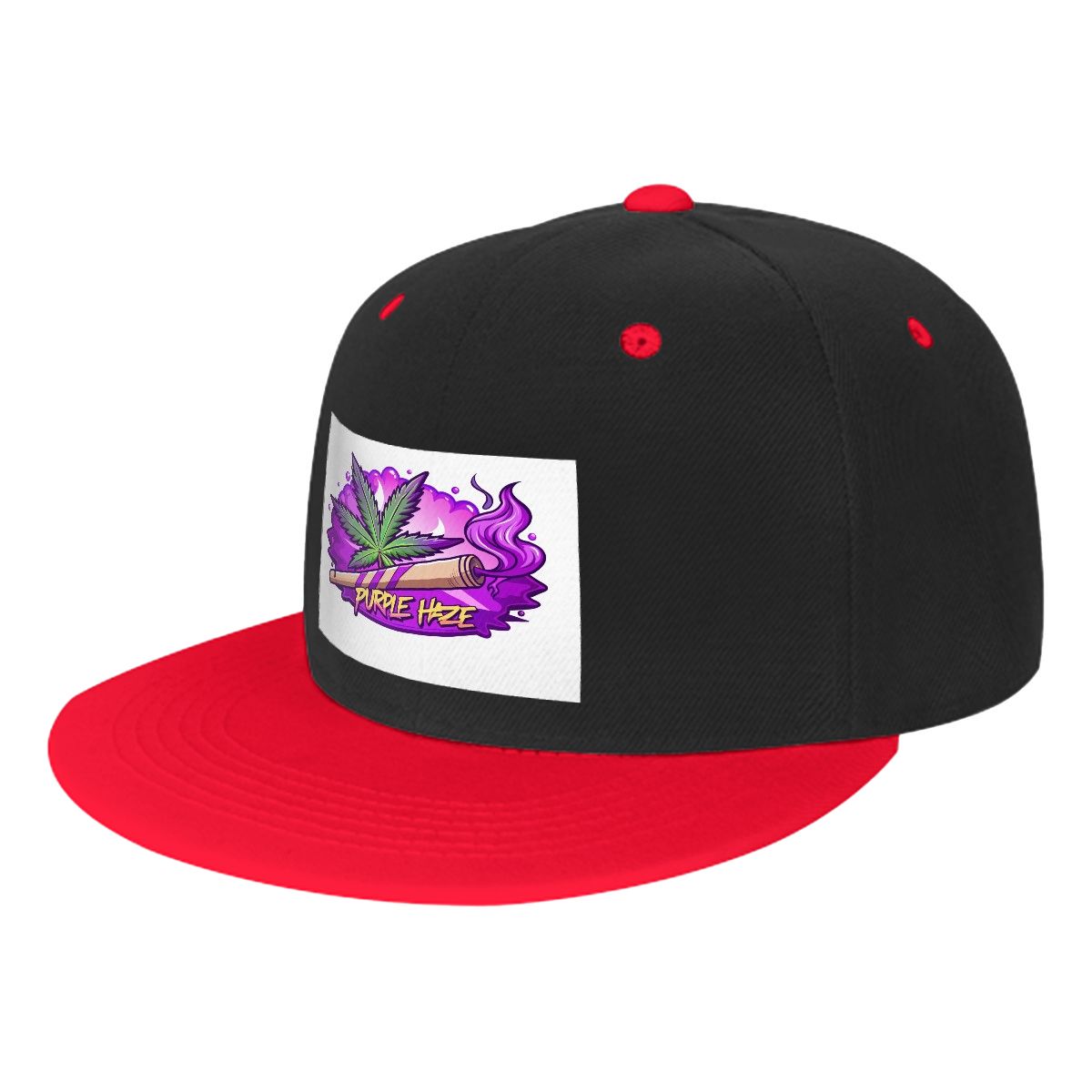 Purple Haze White Flat Bill Hats Hip Hop Style Front Pattern