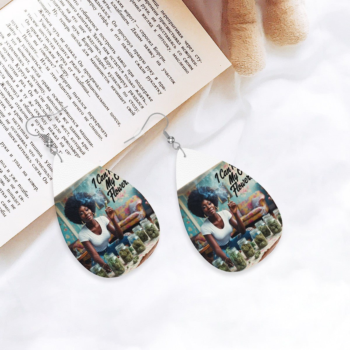 Leather Teardrop Earrings