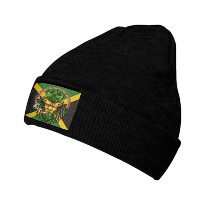 LuxeBlend Mens Jamaican Knitted Hat With Velvet Patches - Soft Acrylic Comfort And Warmth - Cannabis Creations