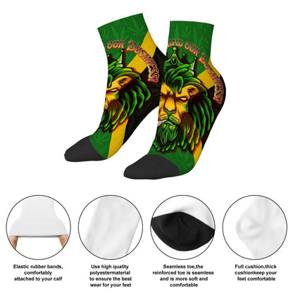 Jamaican Spirit Men We Mind Our Business Tube Socks - Breathable Skin Friendly Elastic Fit With Contrasting Color - Cannabis Creations