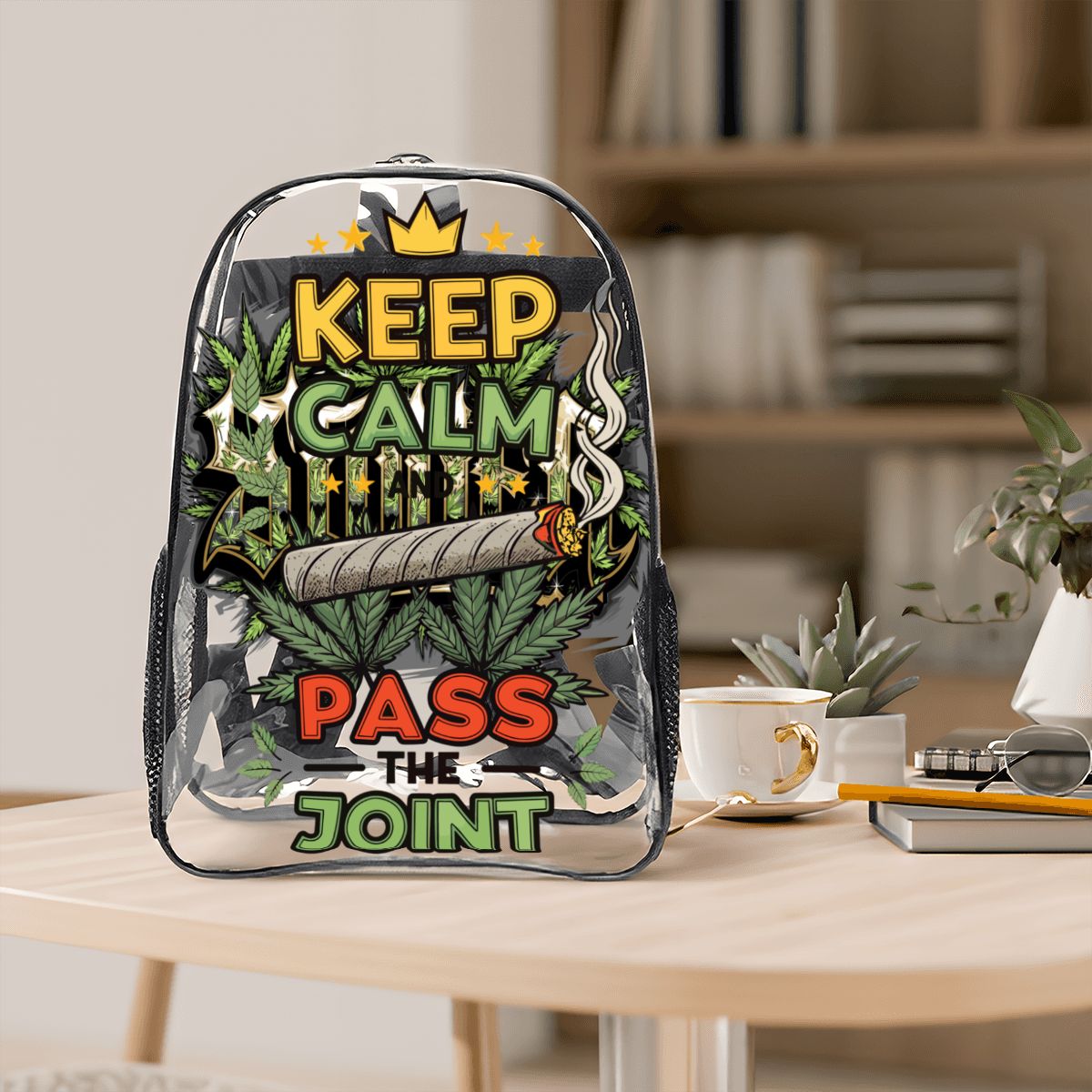 Keep Calm  Clear Transparent Backpack