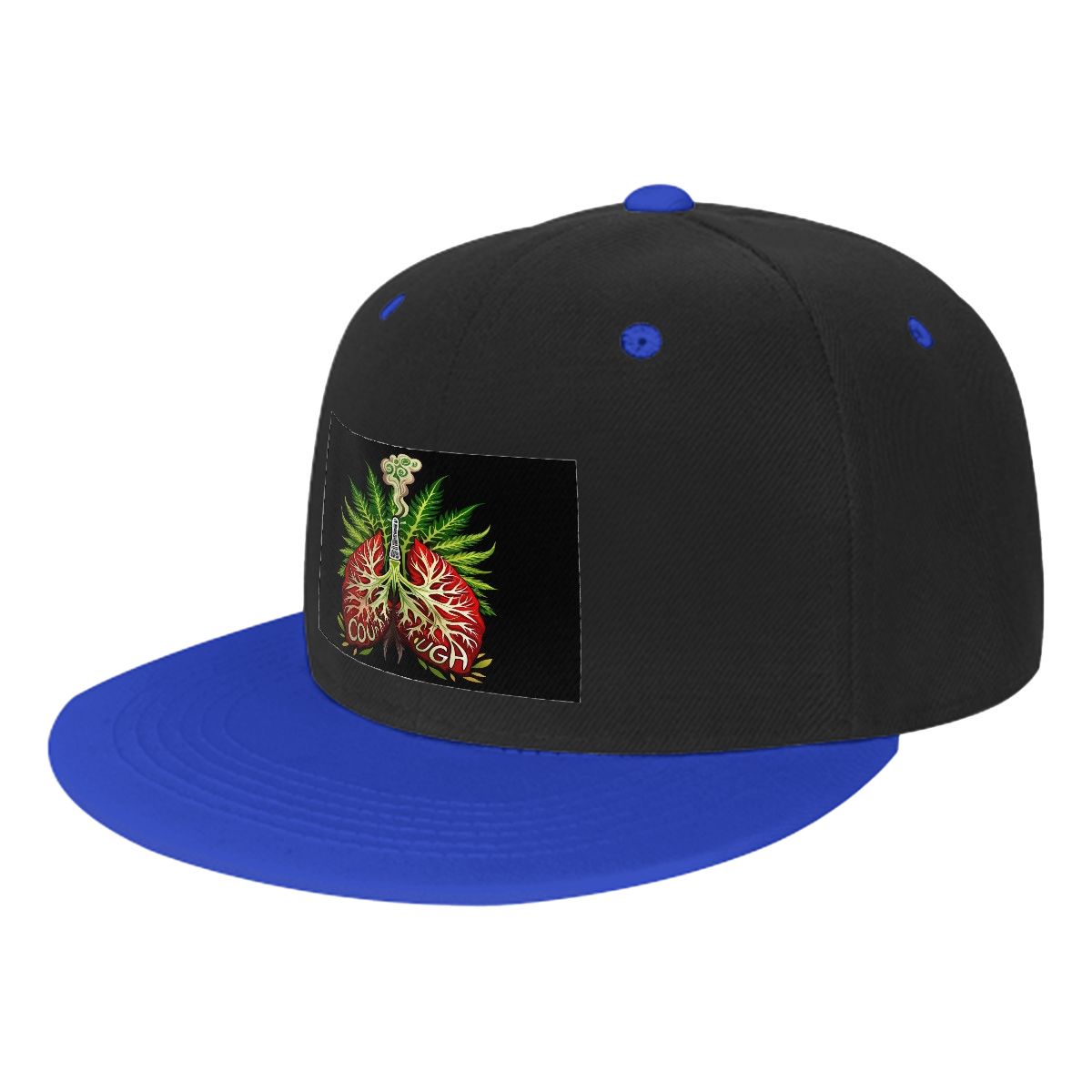 My Lungs Black Flat Bill Hats Hip Hop Style Front Pattern