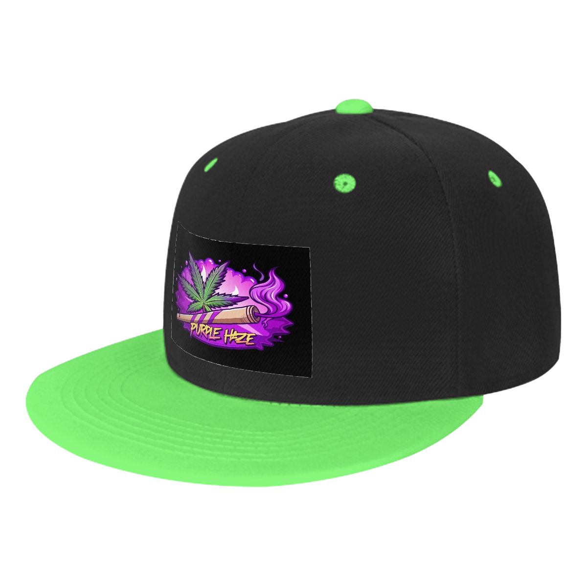 Purple Joints Black Flat Bill Hats Hip Hop Style Front Pattern
