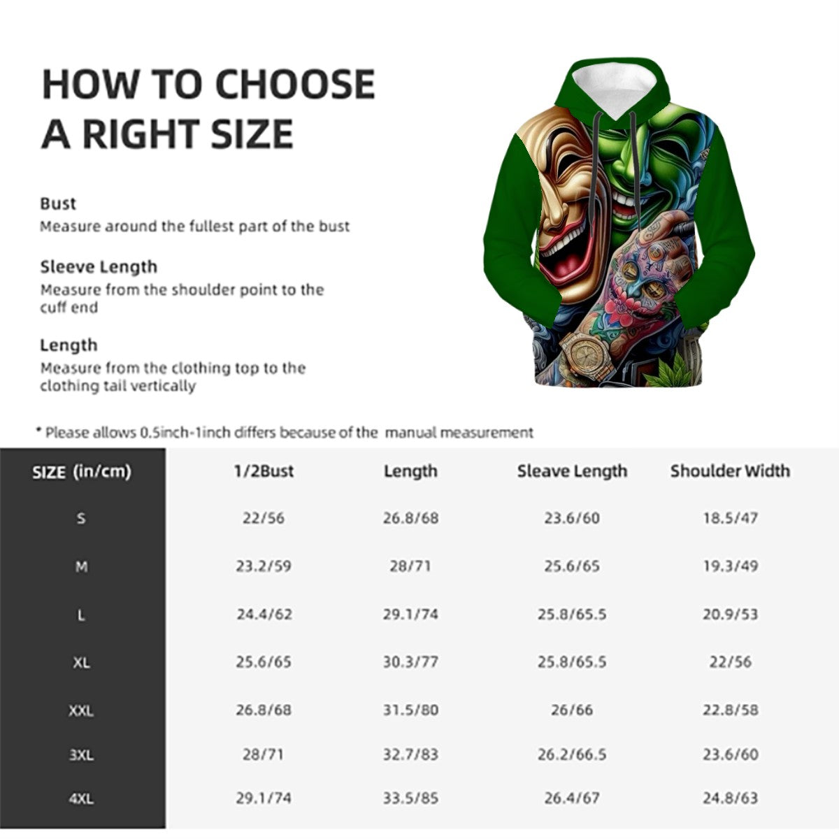 Men's Hoodie with Pockets green