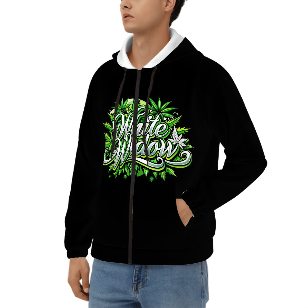Men's Zip Up Hoodie Black