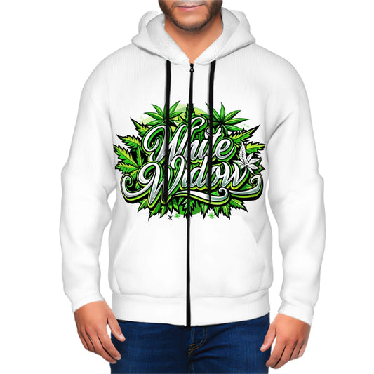 Men's Zip Up Hoodie White Haze