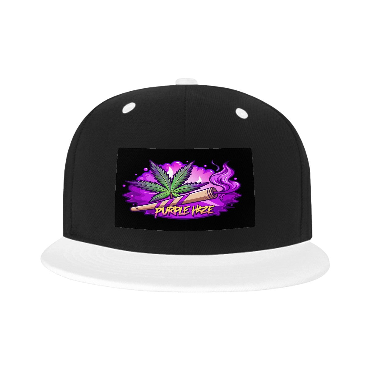 Purple Joints Black Flat Bill Hats Hip Hop Style Front Pattern