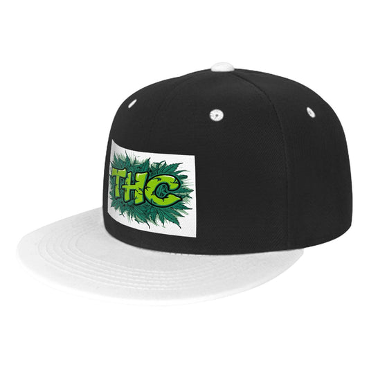 THC Flat Bill Hats Hip Hop Style Front Pattern