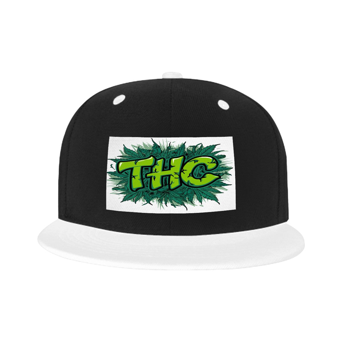 THC Flat Bill Hats Hip Hop Style Front Pattern