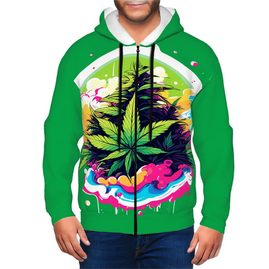 Men's Zip Up Hoodie Green